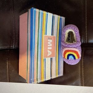 MIA Purple Kids' Plush Slip-On Shoe with Rainbow Appliqué